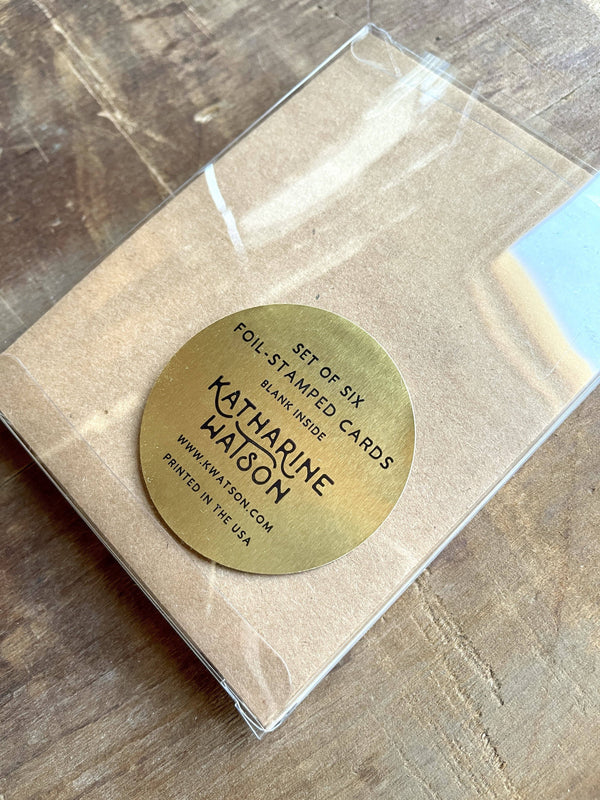 Copper Stamped Flower Cards, set of 6