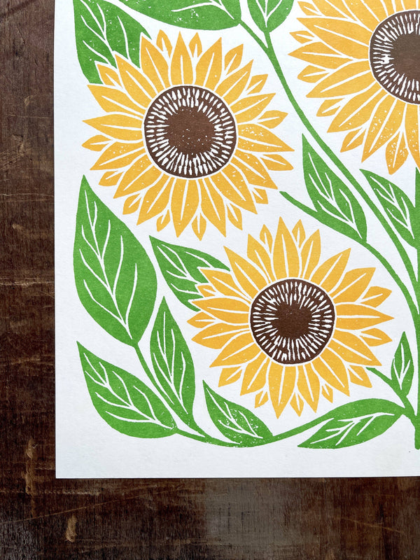 Garden Series: Sunflower Risograph Art Print