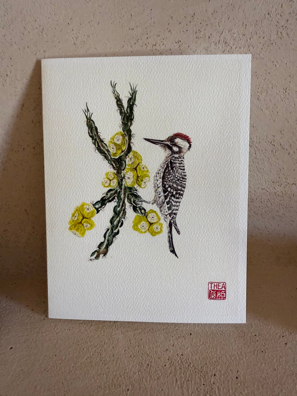 Cholla and Woodpecker Card