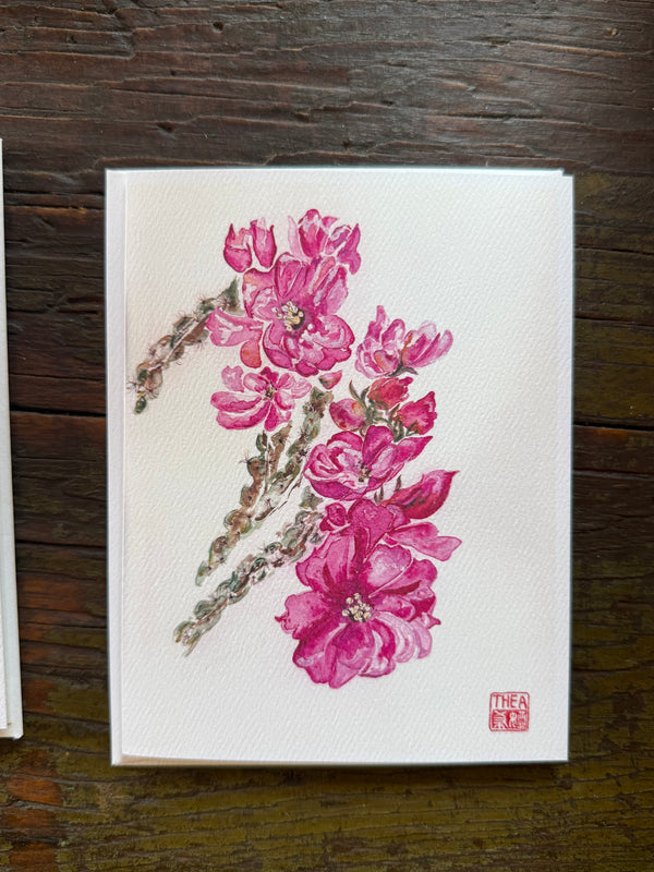 Blooming Cholla Cactus Card