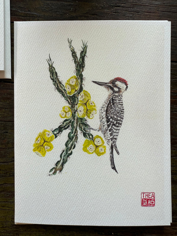 Cholla and Woodpecker Card
