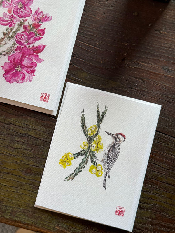 Cholla and Woodpecker Card