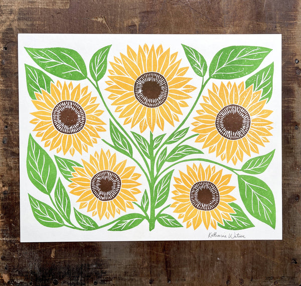 Garden Series: Sunflower Risograph Art Print