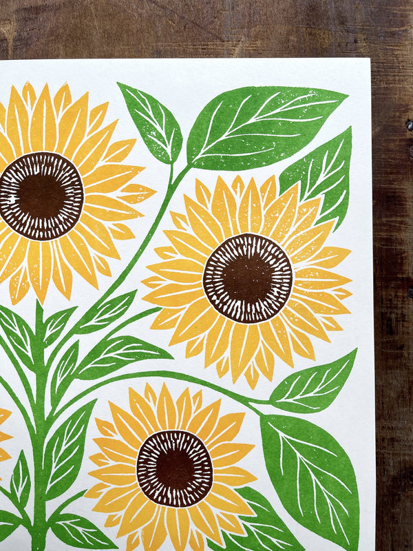 Garden Series: Sunflower Risograph Art Print