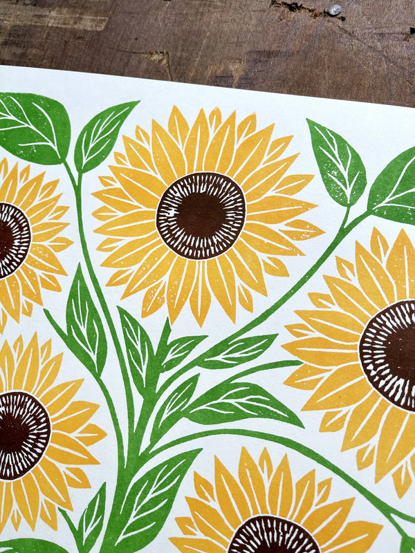 Garden Series: Sunflower Risograph Art Print