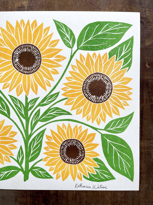 Garden Series: Sunflower Risograph Art Print